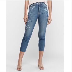 NEW‎ Express splatter jeans, 2S (2 short)